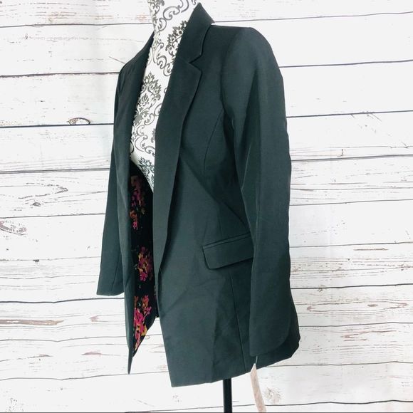 Nanette Lepore Floral Trim/Interior Gypsy Rose Very Black Blazer Jacket 0 - Picture 6 of 12